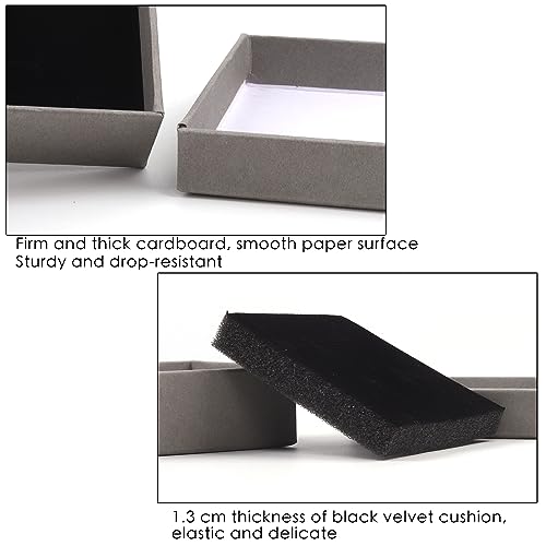 Velvet Jewelry Box - Gray Square Jewelry Gift Boxes, 12-Pack,