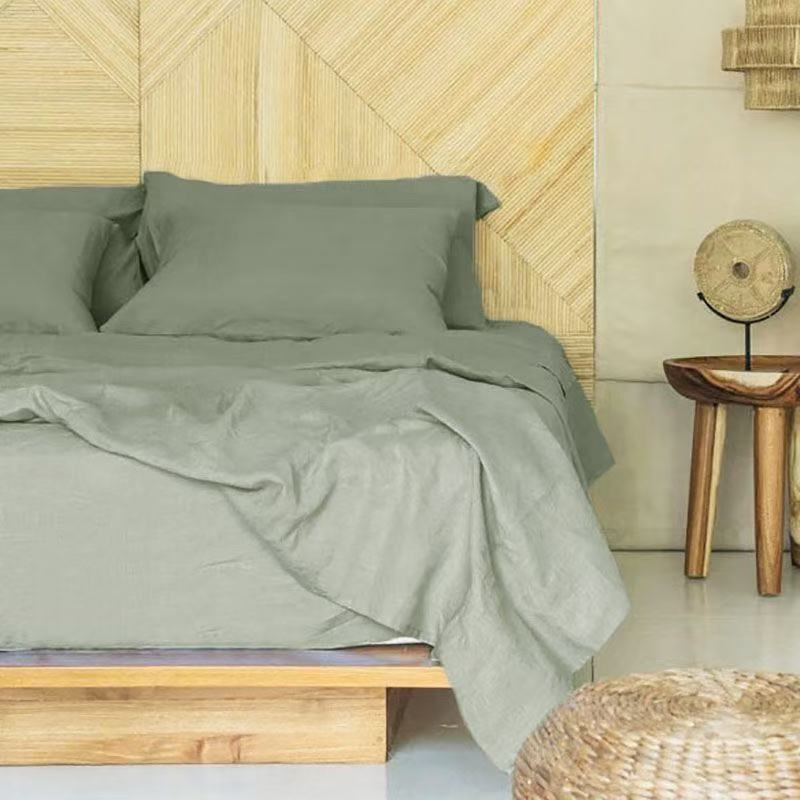 Linen Duvet Cover - 100% Linen Fitted Bed Sheet Set