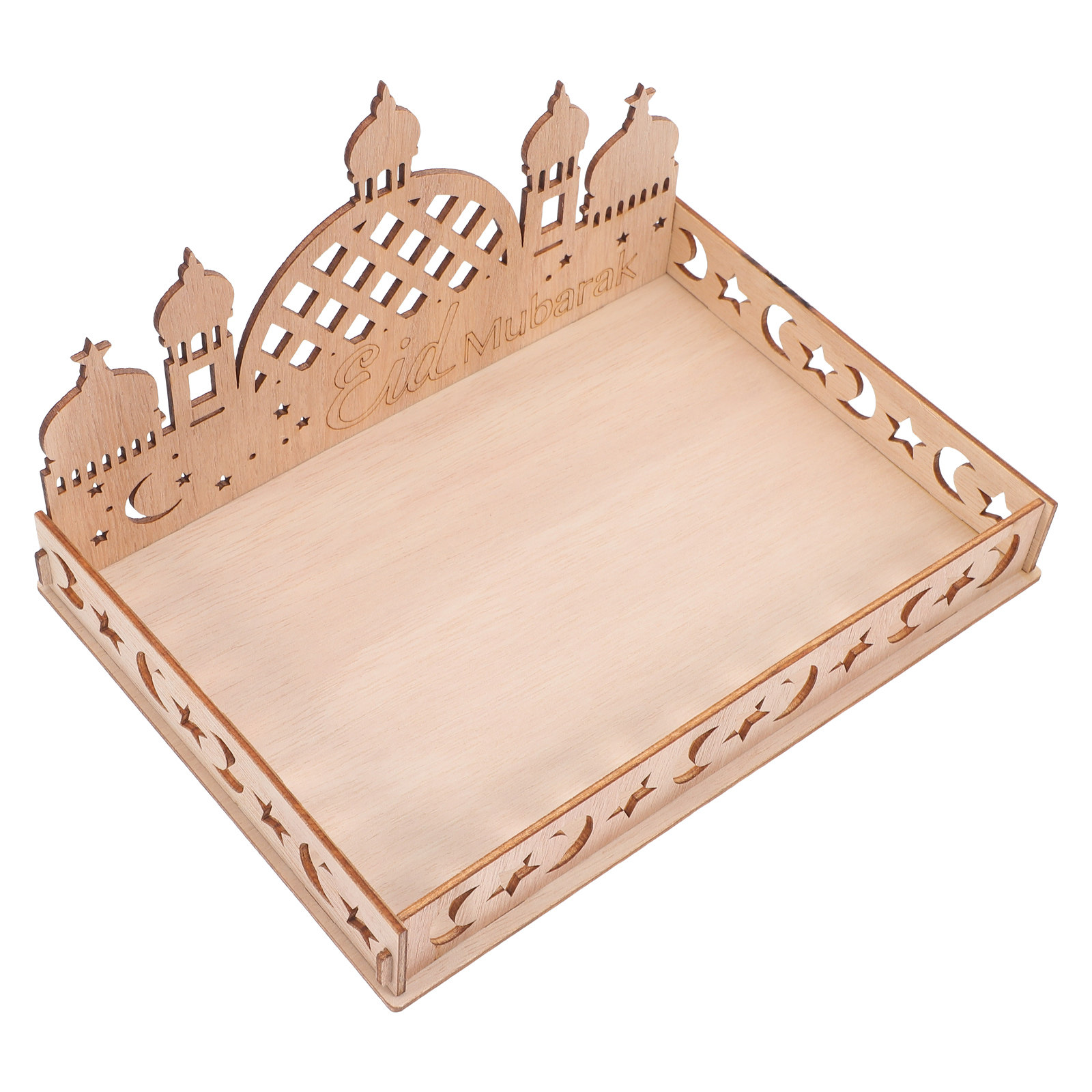 Wooden Serving Tray - Eid Mubarak Wooden Tray Elegant Decorative