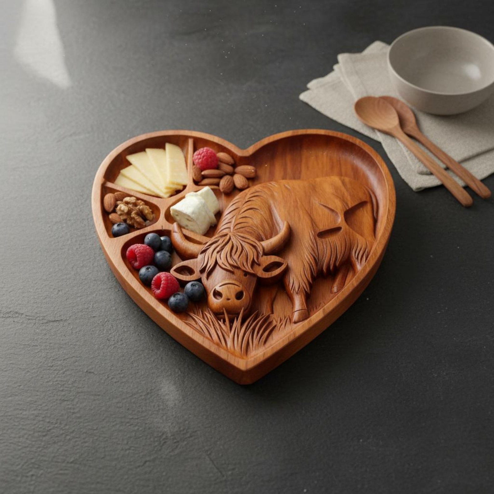 Wooden Serving Tray - Creature Shaped Serving Board Decorative Sectional