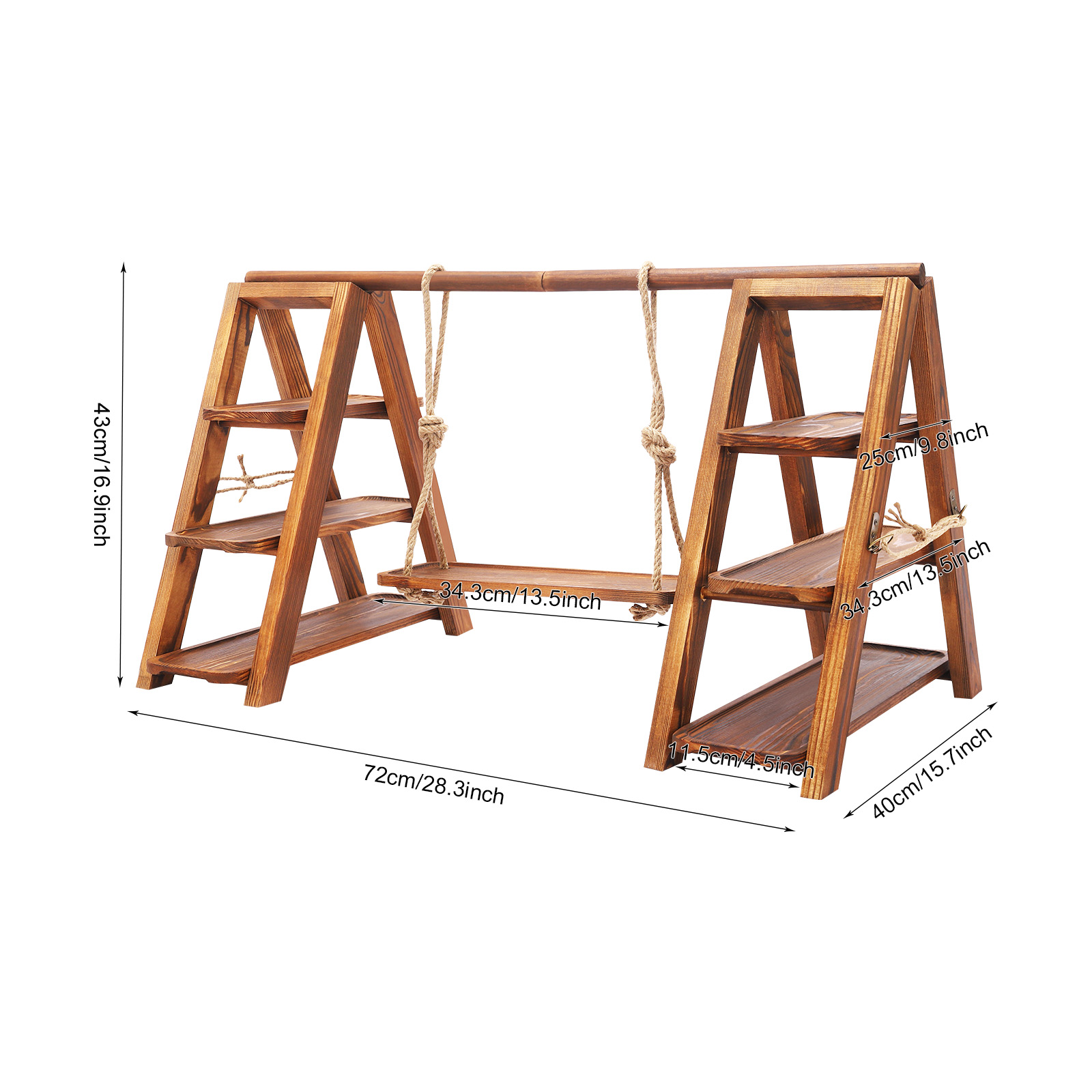 Wooden Serving Tray - Wooden 3 Tier Cupcake Stand with