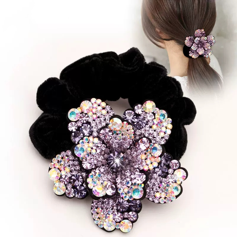 Women Rhinestone Scrunchies Ve - Velvet Jewelry Box บทวิจารณ์และราคา