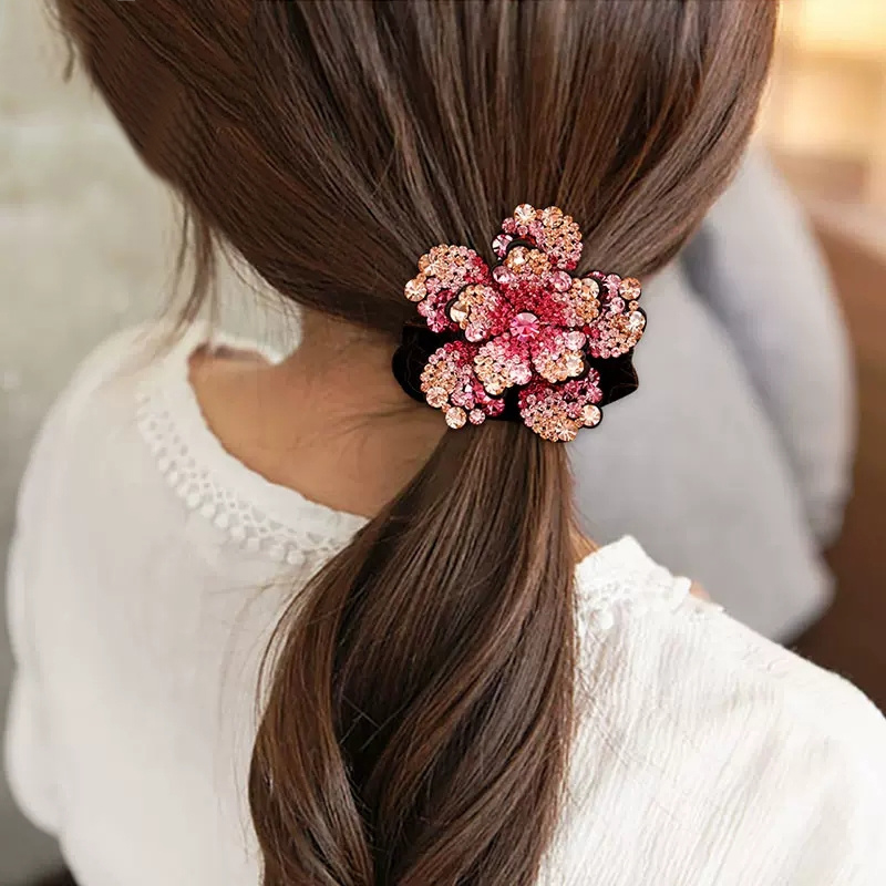 Women Rhinestone Scrunchies Ve - Velvet Jewelry Box บทวิจารณ์และราคา