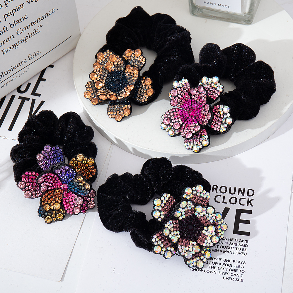 Women Rhinestone Scrunchies Ve - Velvet Jewelry Box บทวิจารณ์และราคา