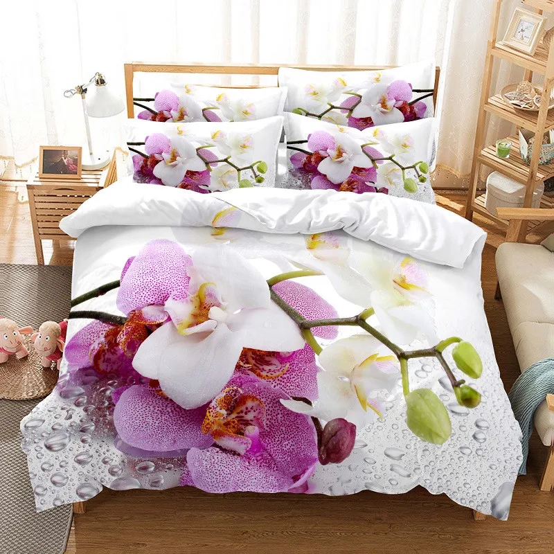 Flowers Bedding Set Duvet Cove - Linen Duvet Cover บทวิจารณ์และราคา