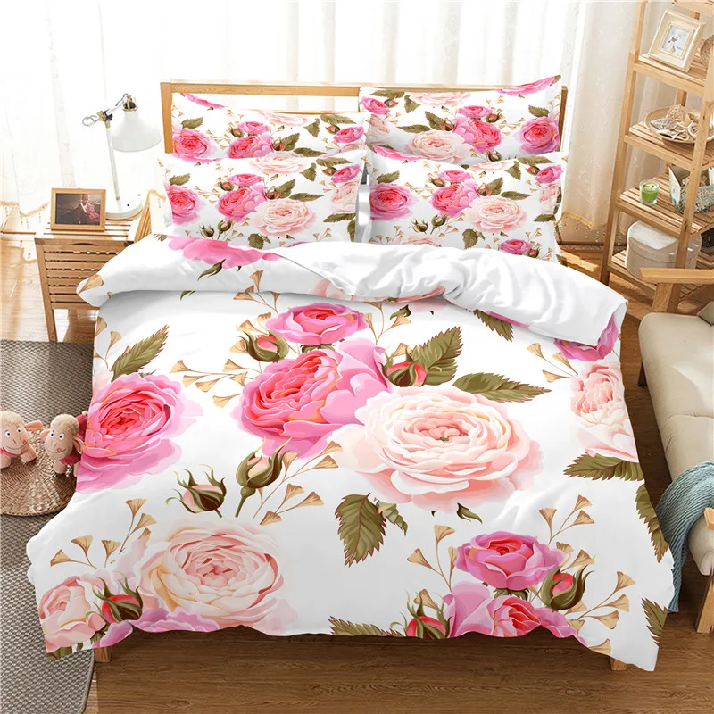 Flowers Bedding Set Duvet Cove - Linen Duvet Cover บทวิจารณ์และราคา