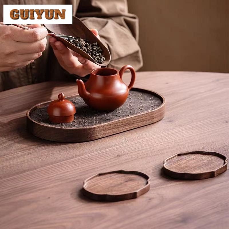 Black Walnut Small Tea Tray Sn - Wooden Serving Tray บทวิจารณ์และราคา