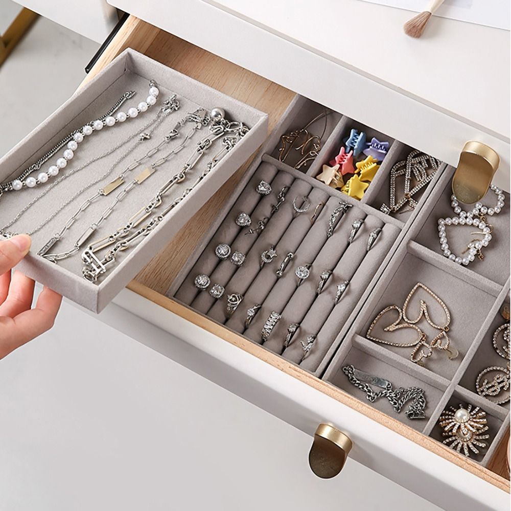 Drawer Box Stackable Velvet Je - Velvet Jewelry Box บทวิจารณ์และราคา