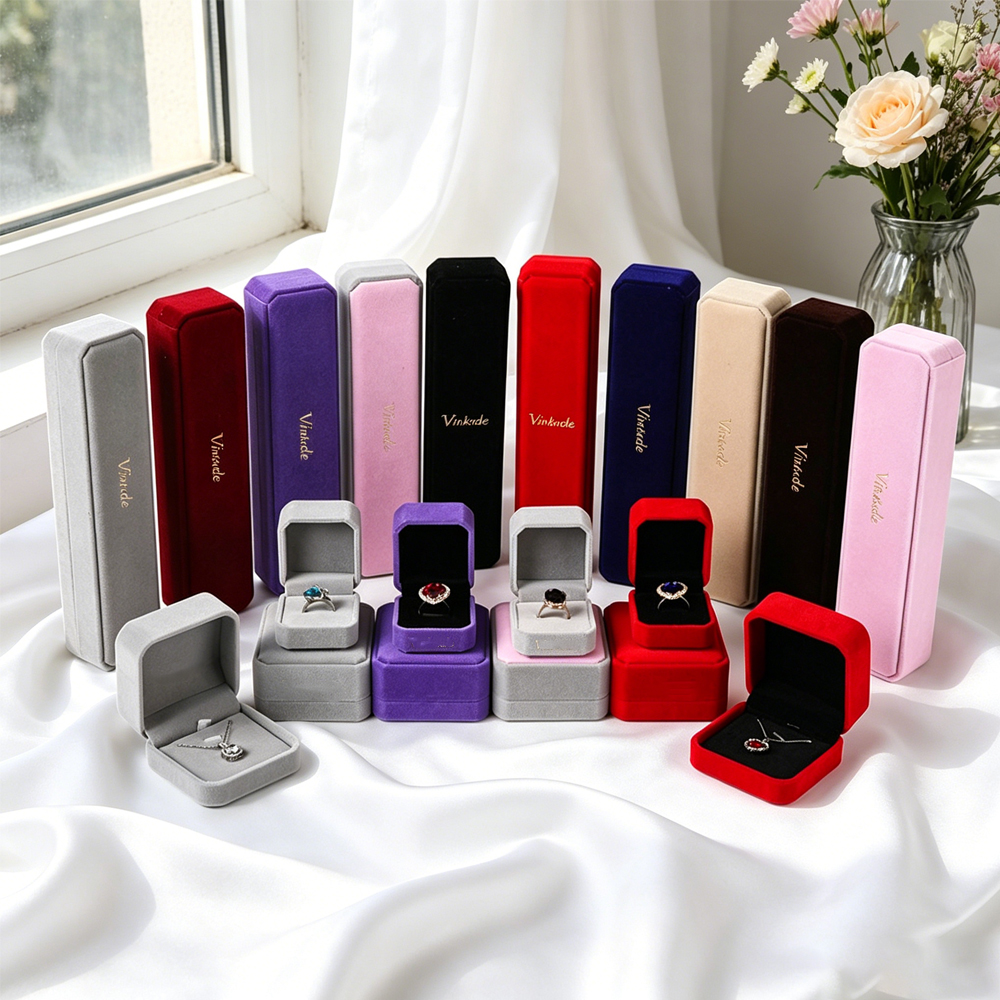 50Pcs Custom Logo Bulk 7x10cm  - Velvet Jewelry Box บทวิจารณ์และราคา