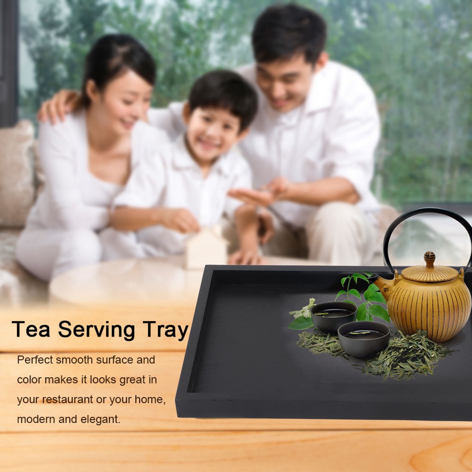 Rectangle Shape Wood Tea Coffe - Wooden Serving Tray บทวิจารณ์และราคา
