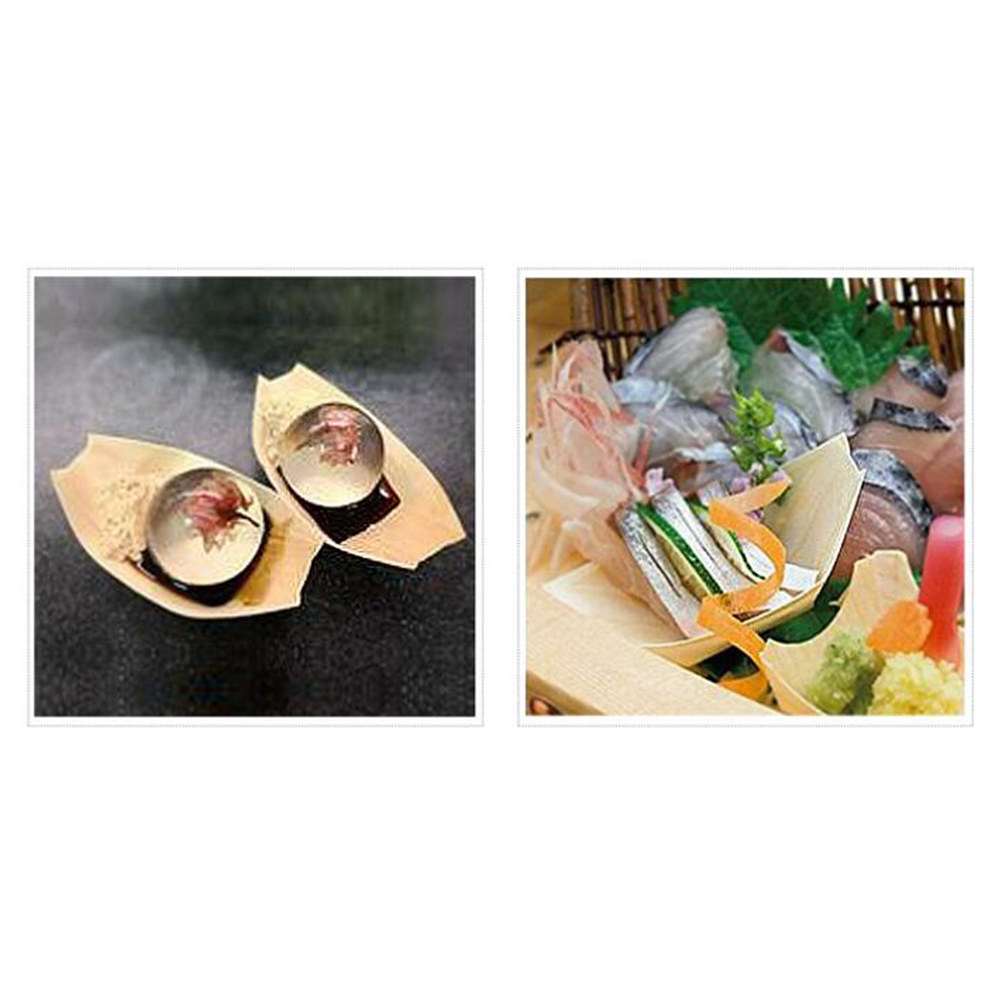 50Pcs Wooden Sushi Snack Tray  - Wooden Serving Tray บทวิจารณ์และราคา