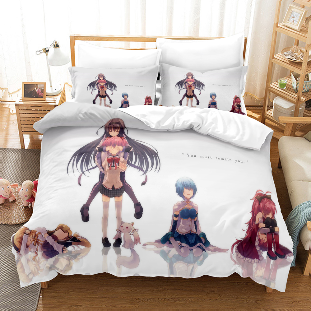 Kawaii Anime Puella Magi Madok - Linen Duvet Cover บทวิจารณ์และราคา