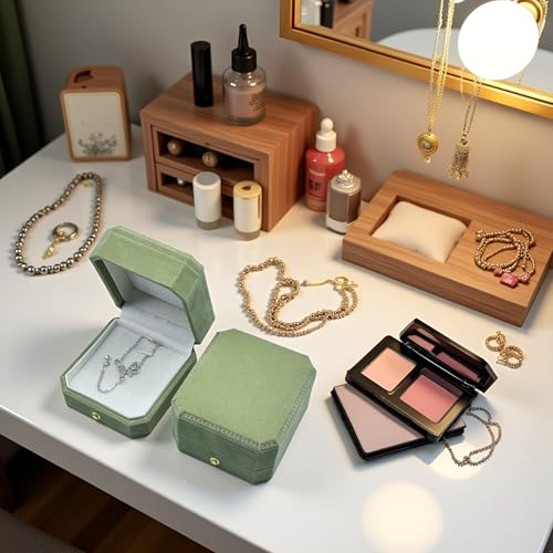 Green Octagonal Velvet Jewelry - Velvet Jewelry Box บทวิจารณ์และราคา