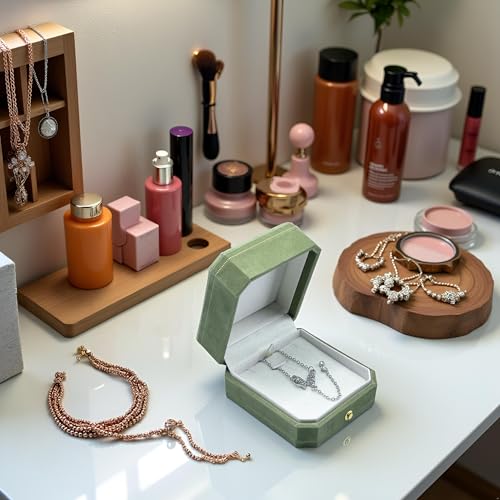 Green Octagonal Velvet Jewelry - Velvet Jewelry Box บทวิจารณ์และราคา