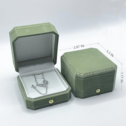 Green Octagonal Velvet Jewelry - Velvet Jewelry Box บทวิจารณ์และราคา