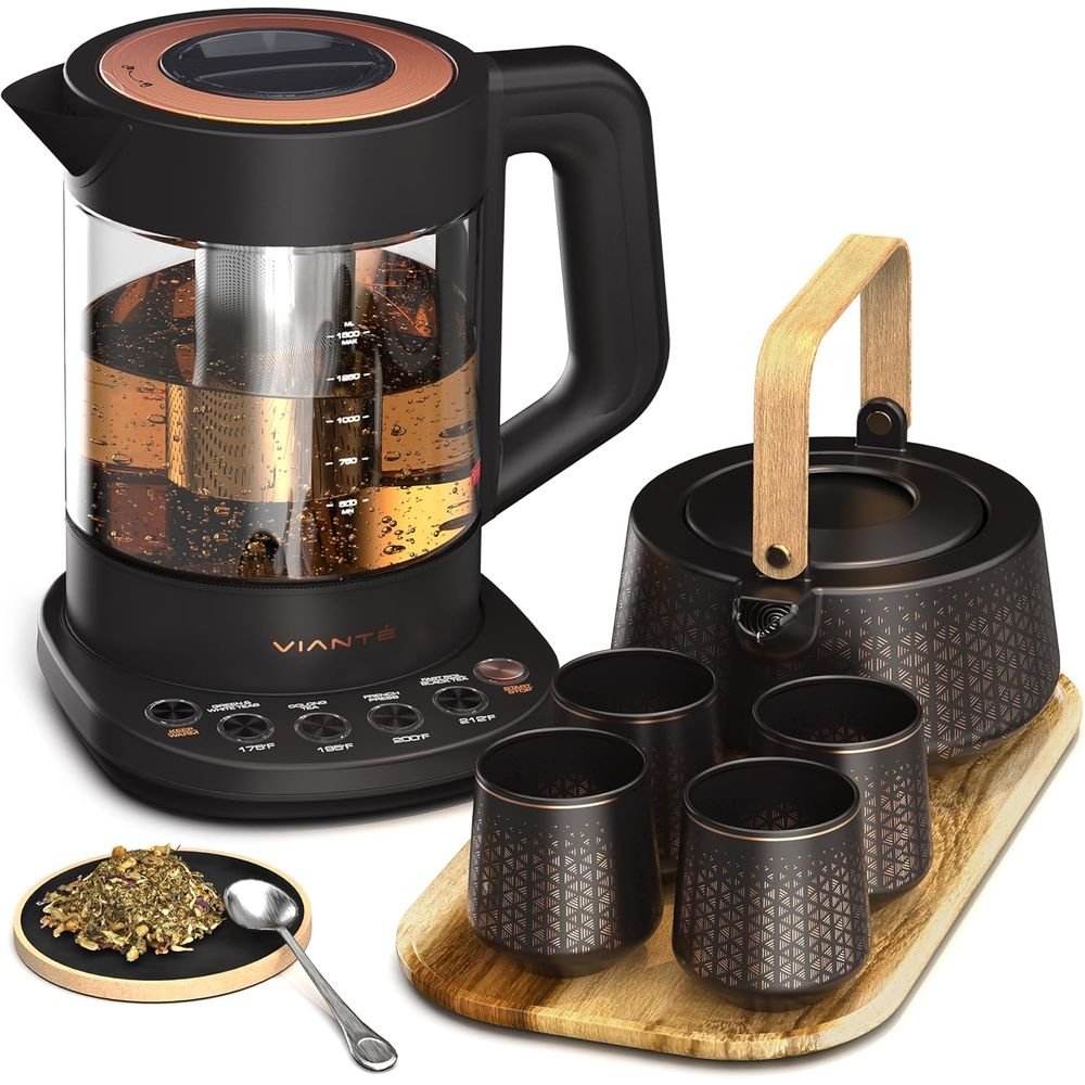 Luxury Tea Set. Electric Kettl - Wooden Serving Tray บทวิจารณ์และราคา