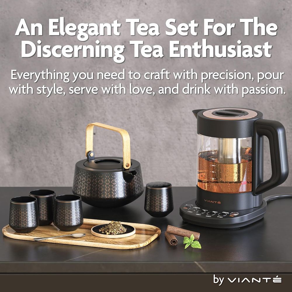 Luxury Tea Set. Electric Kettl - Wooden Serving Tray บทวิจารณ์และราคา