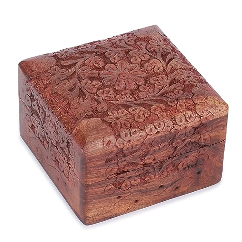 Elegant Hand-Carved Wooden Jew - Velvet Jewelry Box บทวิจารณ์และราคา
