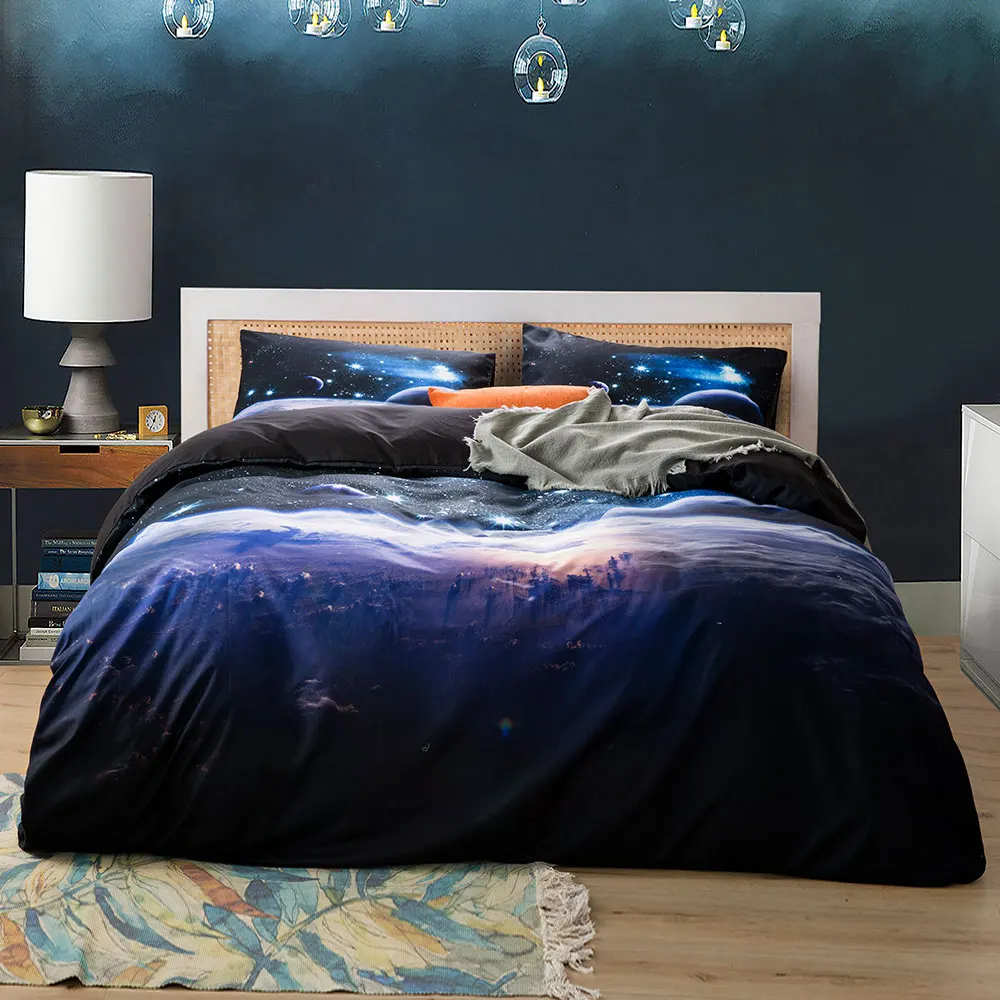Space star 3d Galaxy Duvet Cov - Linen Duvet Cover บทวิจารณ์และราคา