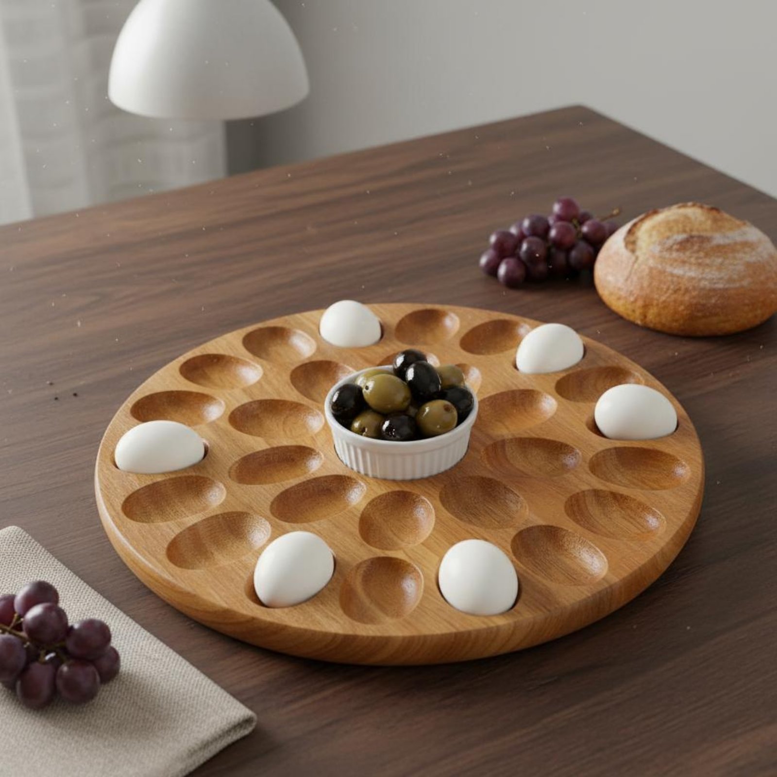 Reversible Wooden Oval Tray Na - Wooden Serving Tray บทวิจารณ์และราคา