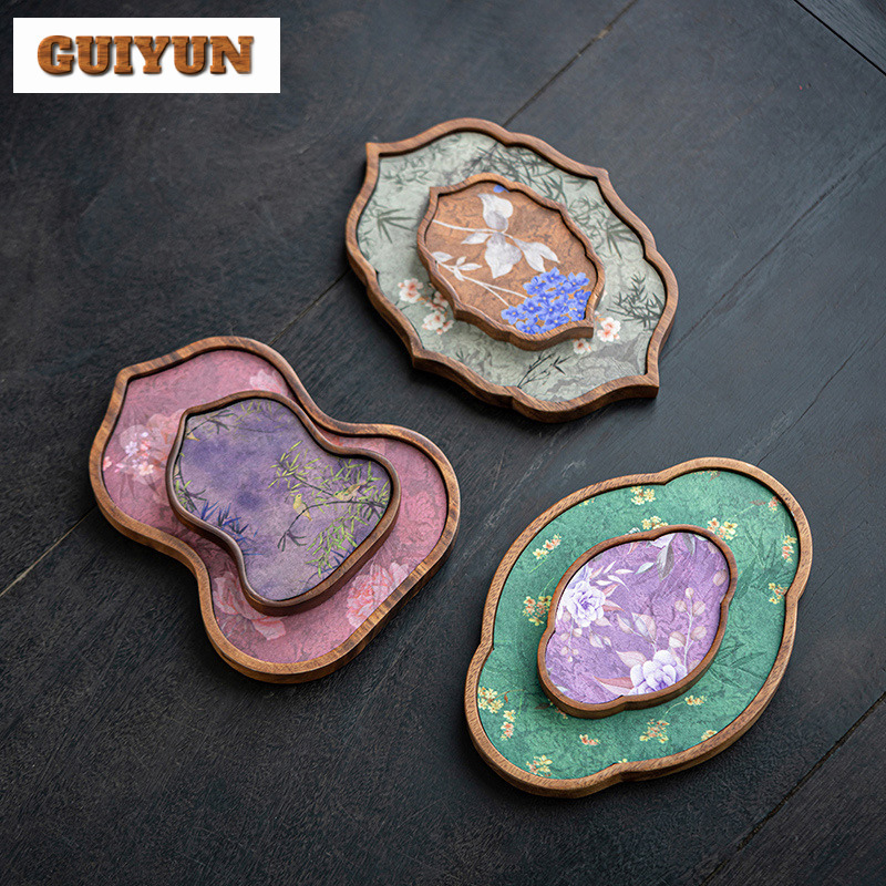 Handmade Walnut Wood Tea Tray  - Wooden Serving Tray บทวิจารณ์และราคา