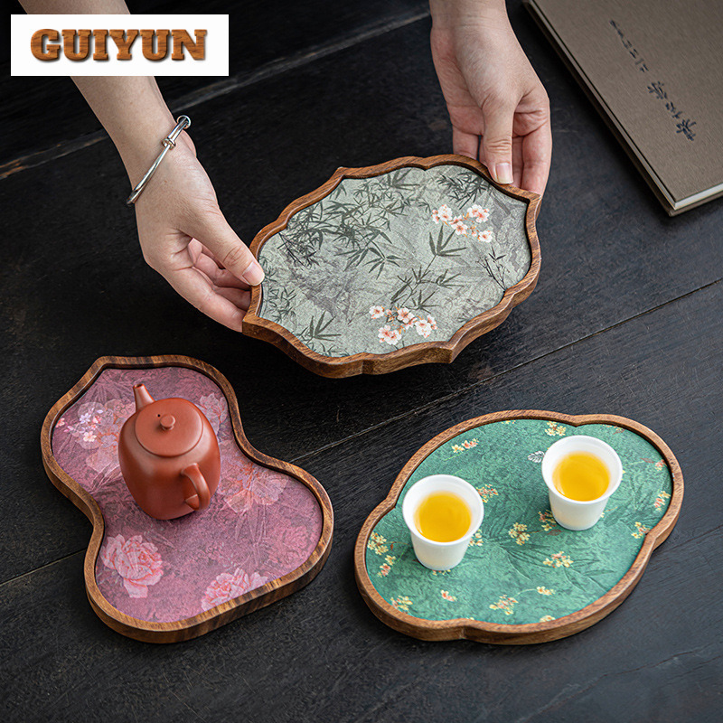 Handmade Walnut Wood Tea Tray  - Wooden Serving Tray บทวิจารณ์และราคา