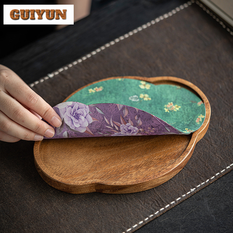Handmade Walnut Wood Tea Tray  - Wooden Serving Tray บทวิจารณ์และราคา