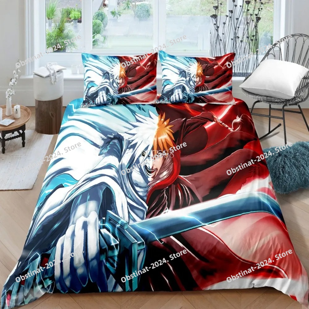 3D Bleach Kurosaki Ichigo Bedd - Linen Duvet Cover บทวิจารณ์และราคา