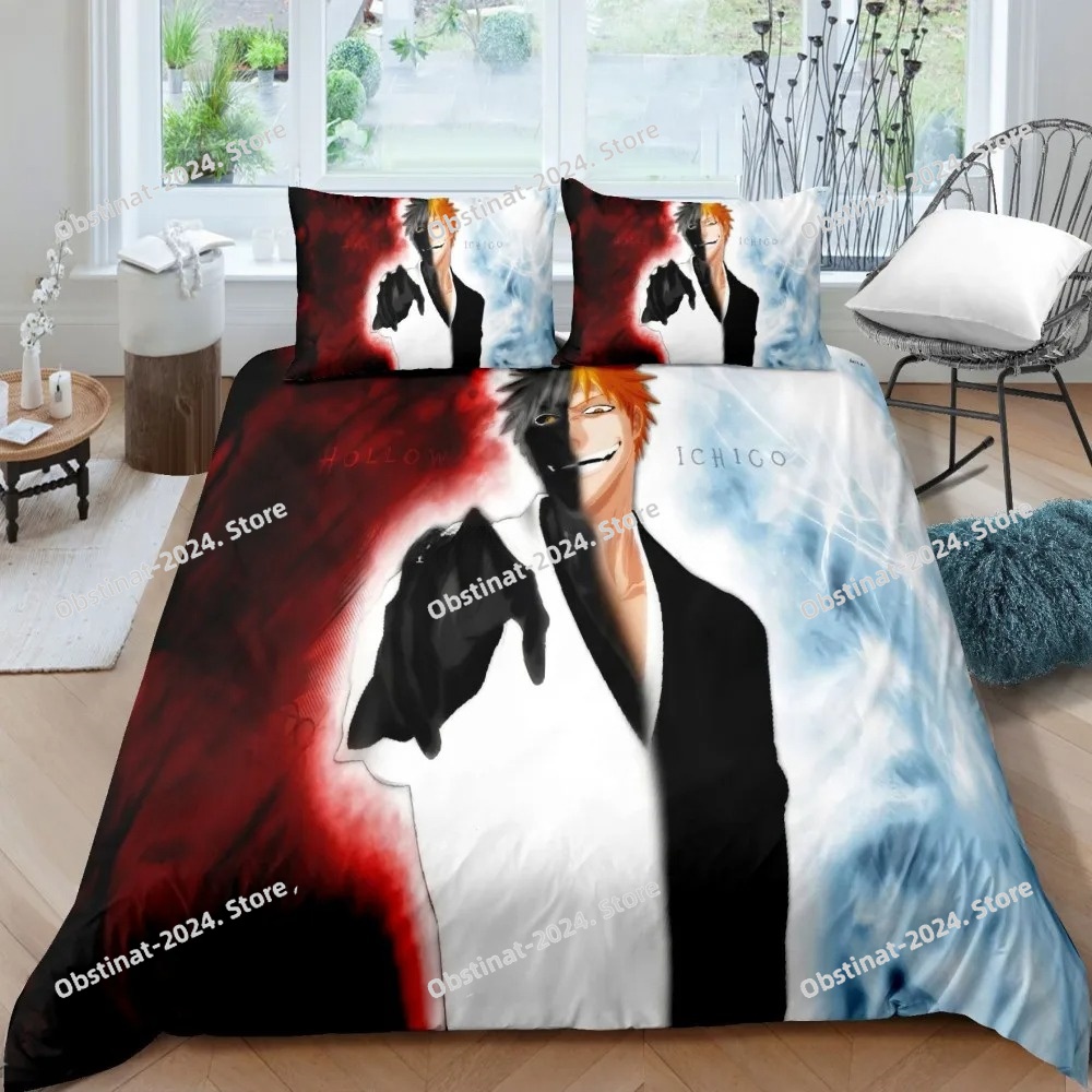 3D Bleach Kurosaki Ichigo Bedd - Linen Duvet Cover บทวิจารณ์และราคา