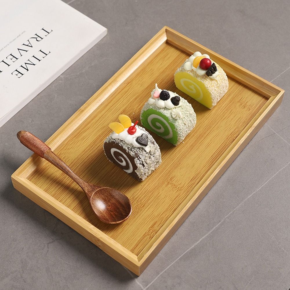 Decorate Tray Natural Bamboo B - Wooden Serving Tray บทวิจารณ์และราคา