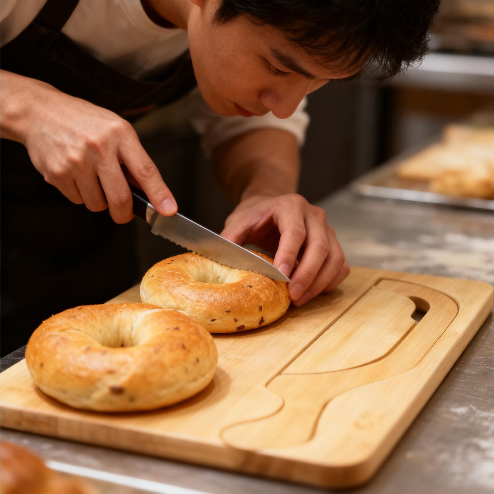 Bread Cutter for Sourdough Bow - Wooden Serving Tray บทวิจารณ์และราคา
