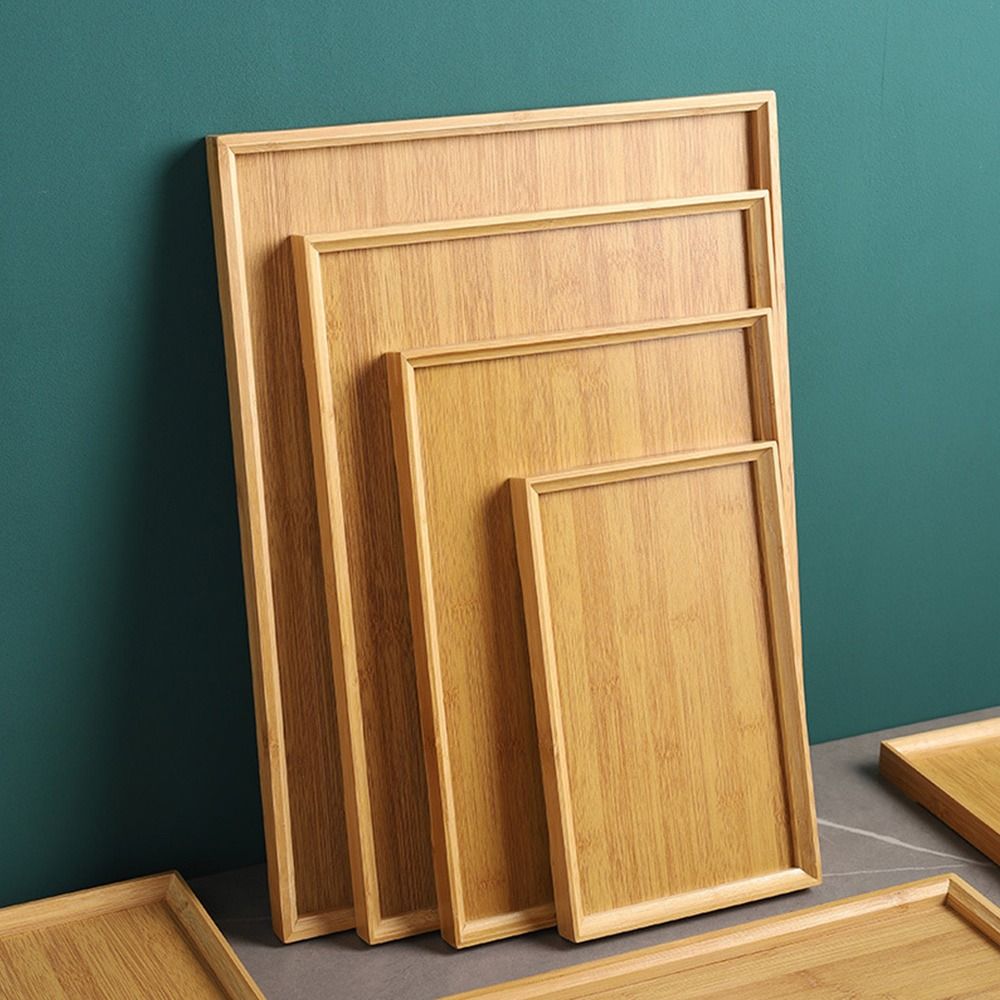 Decorate Tray Natural Bamboo B - Wooden Serving Tray บทวิจารณ์และราคา