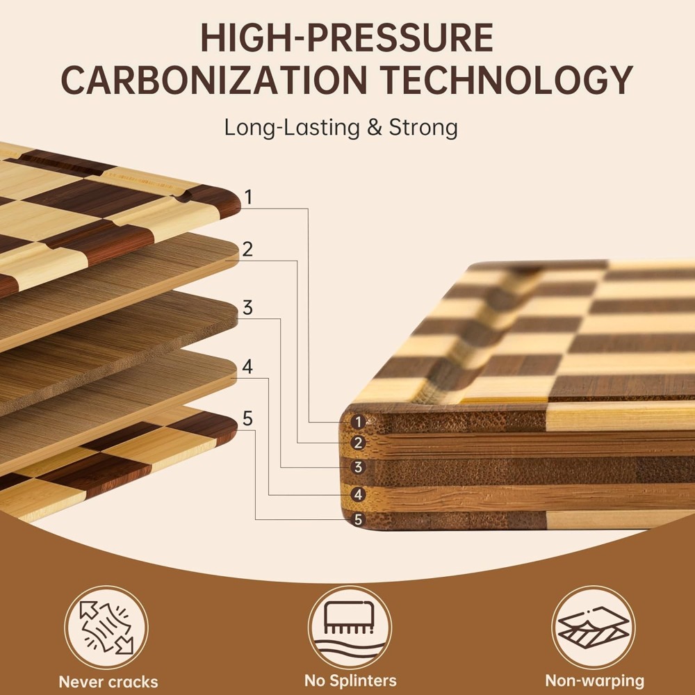 Bamboo Cutting Board for Kitch - Wooden Serving Tray บทวิจารณ์และราคา