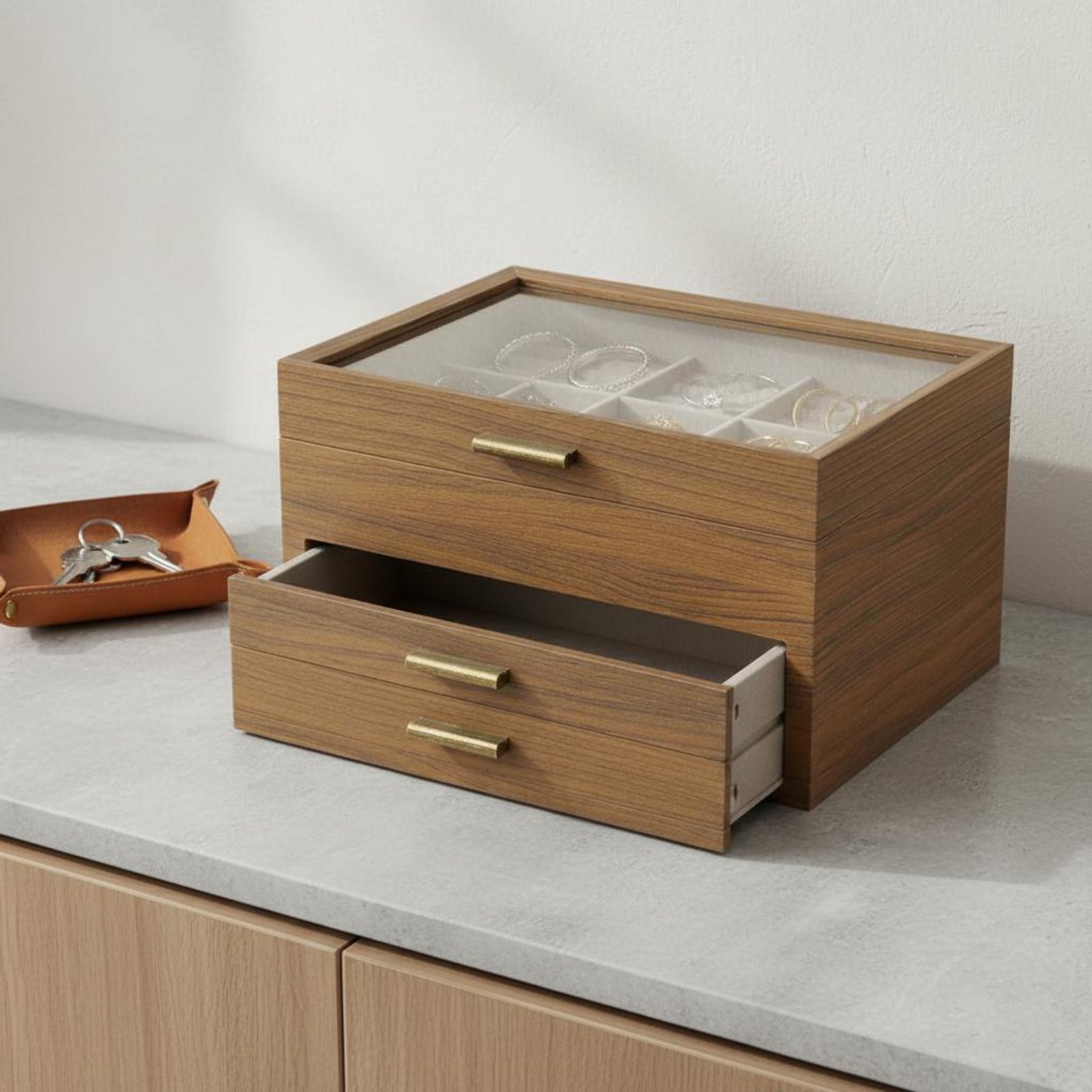 3-Tier Jewelry Organizer Gold  - Velvet Jewelry Box บทวิจารณ์และราคา