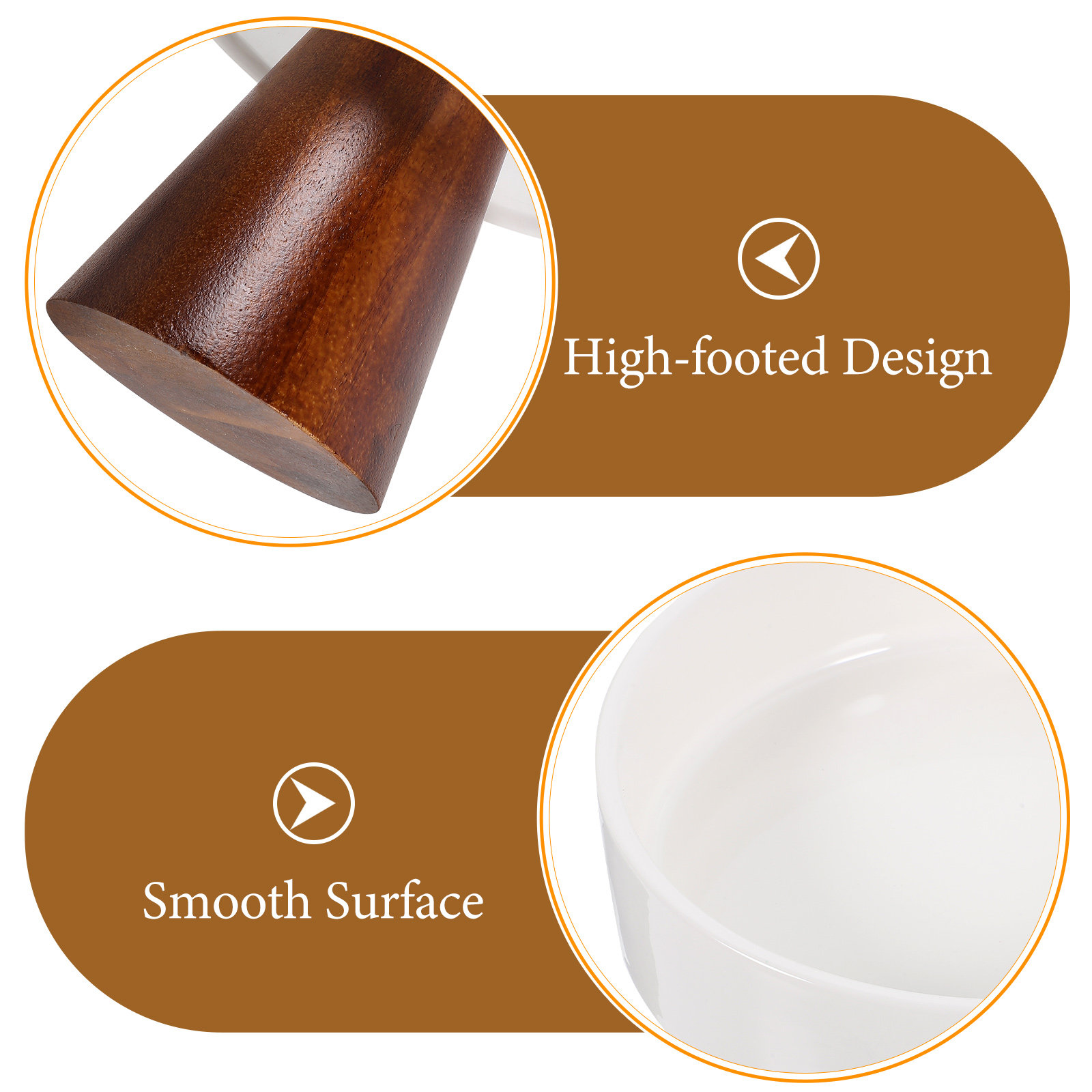 High Footed Ceramic Dessert Tr - Wooden Serving Tray บทวิจารณ์และราคา