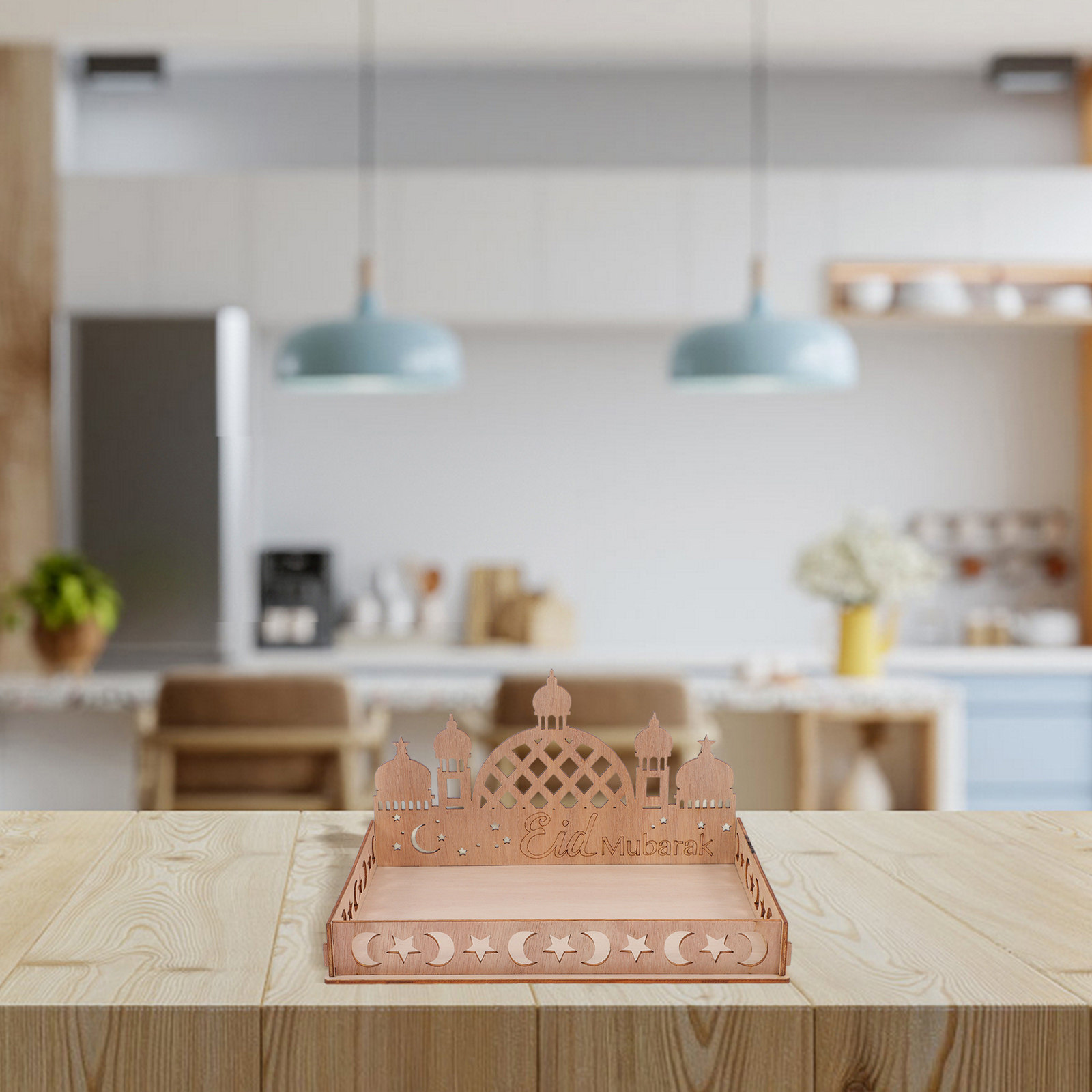 Eid Mubarak Wooden Tray Elegan - Wooden Serving Tray บทวิจารณ์และราคา