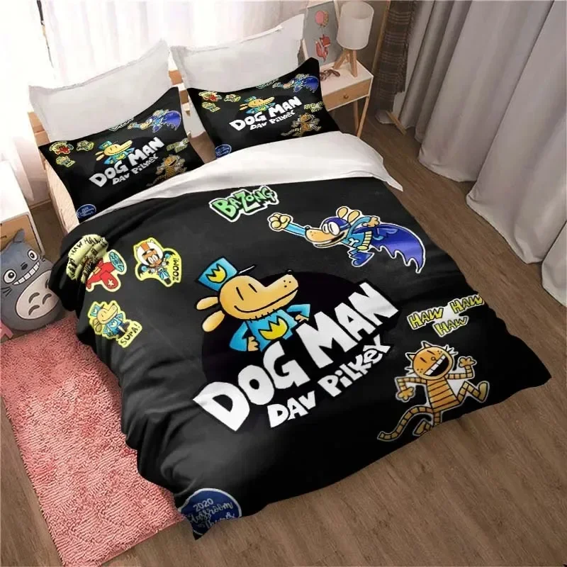DOG MAN Cute Cartoon Pattern P - Linen Duvet Cover บทวิจารณ์และราคา