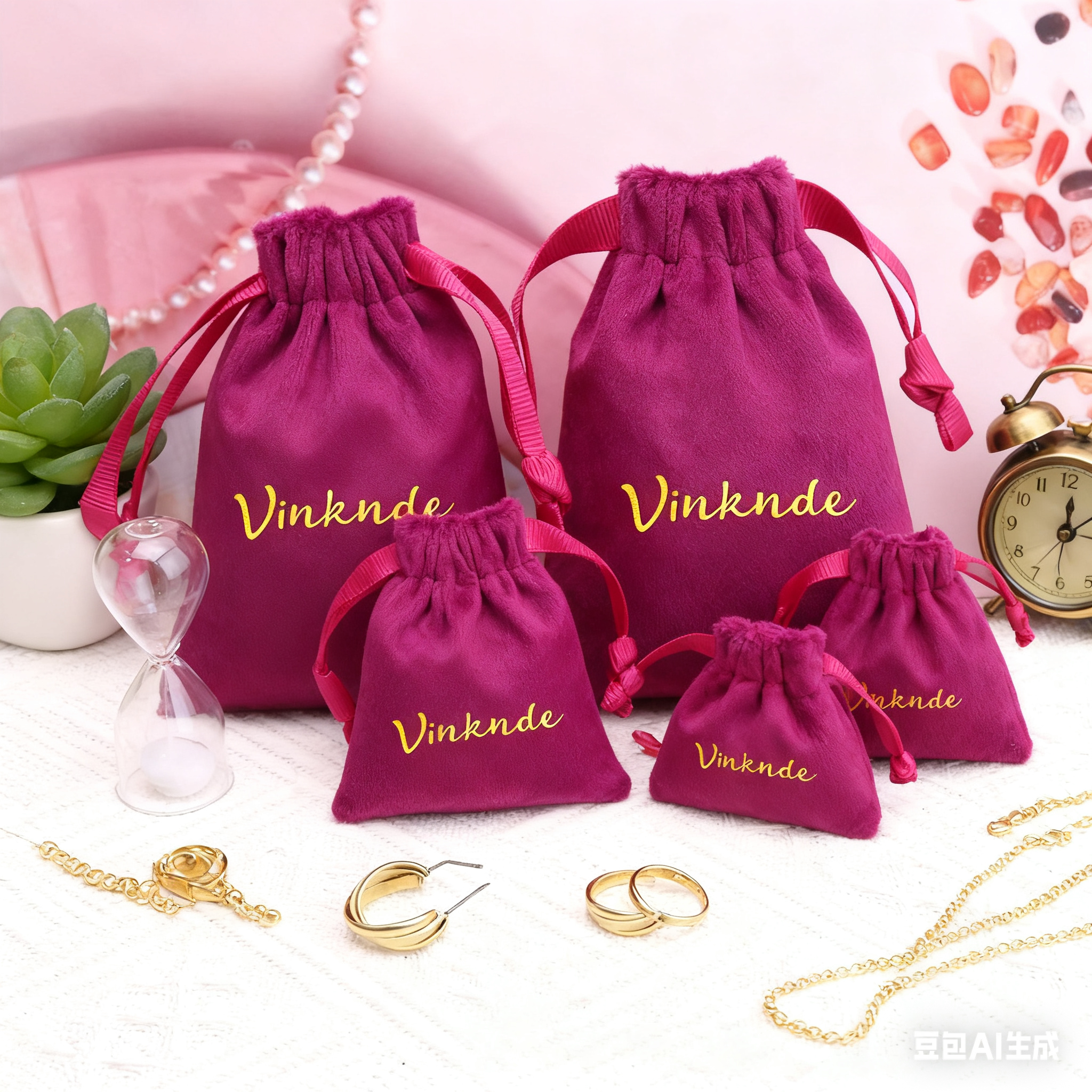 50Pcs Custom Logo Luxury Match - Velvet Jewelry Box บทวิจารณ์และราคา