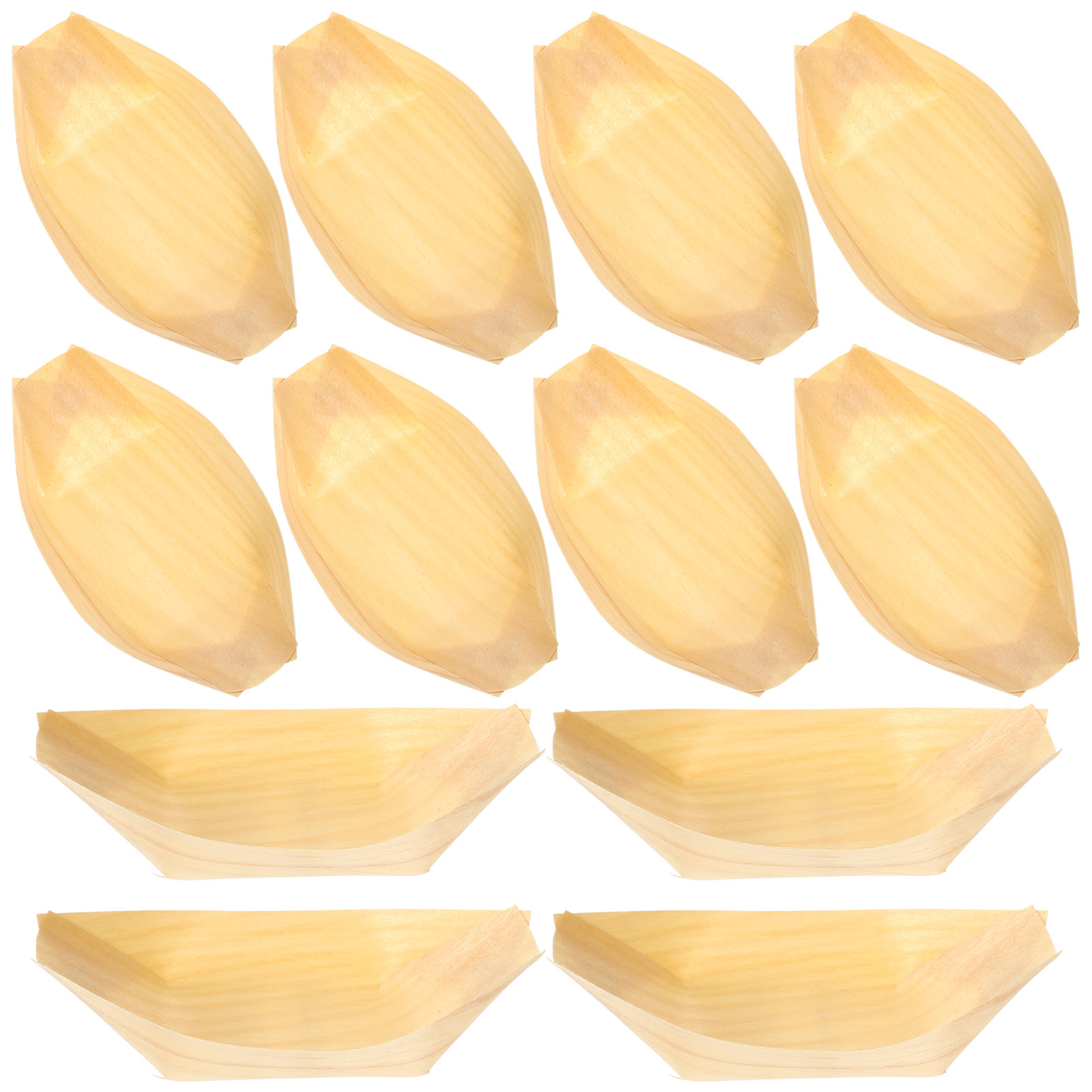 50 pcs Wooden Serving Boat Sna - Wooden Serving Tray บทวิจารณ์และราคา