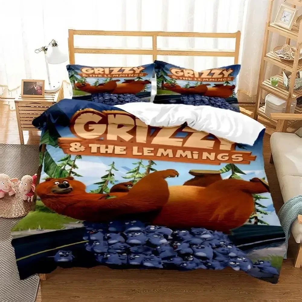 Grizzly & The Lemmings Cartoon - Linen Duvet Cover บทวิจารณ์และราคา