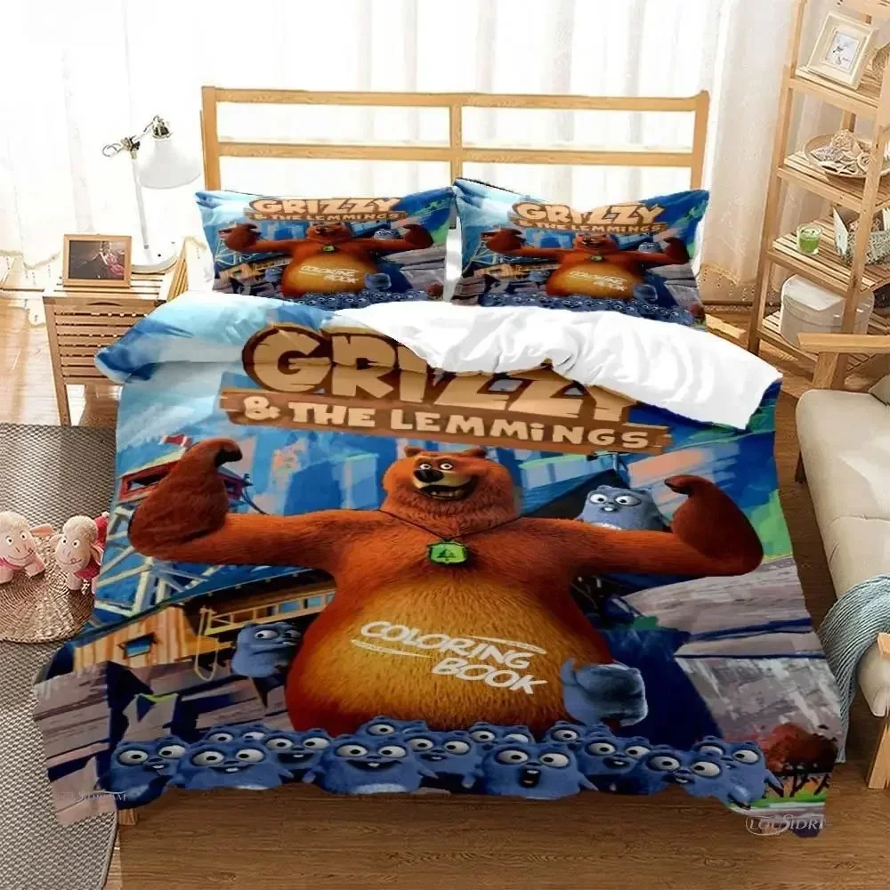 Grizzly & The Lemmings Cartoon - Linen Duvet Cover บทวิจารณ์และราคา