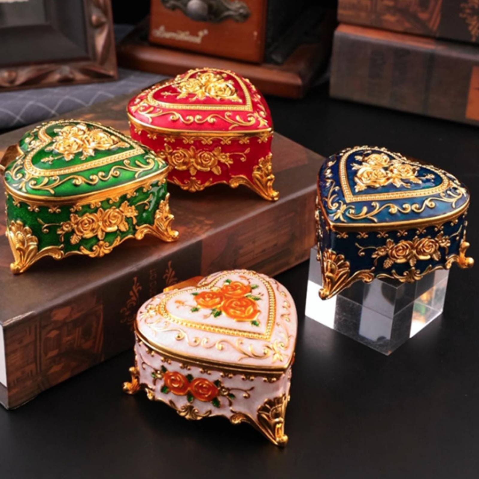 Floral Pattern Jewelry Box Ena - Velvet Jewelry Box บทวิจารณ์และราคา