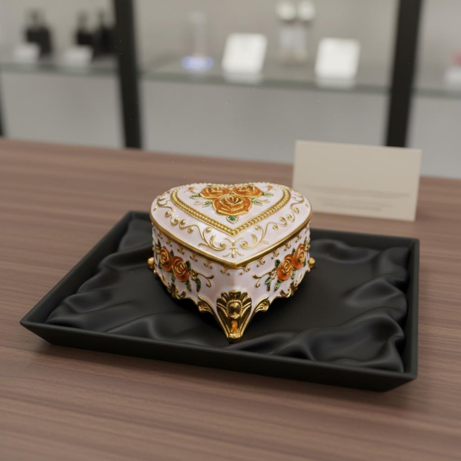 Floral Pattern Jewelry Box Ena - Velvet Jewelry Box บทวิจารณ์และราคา