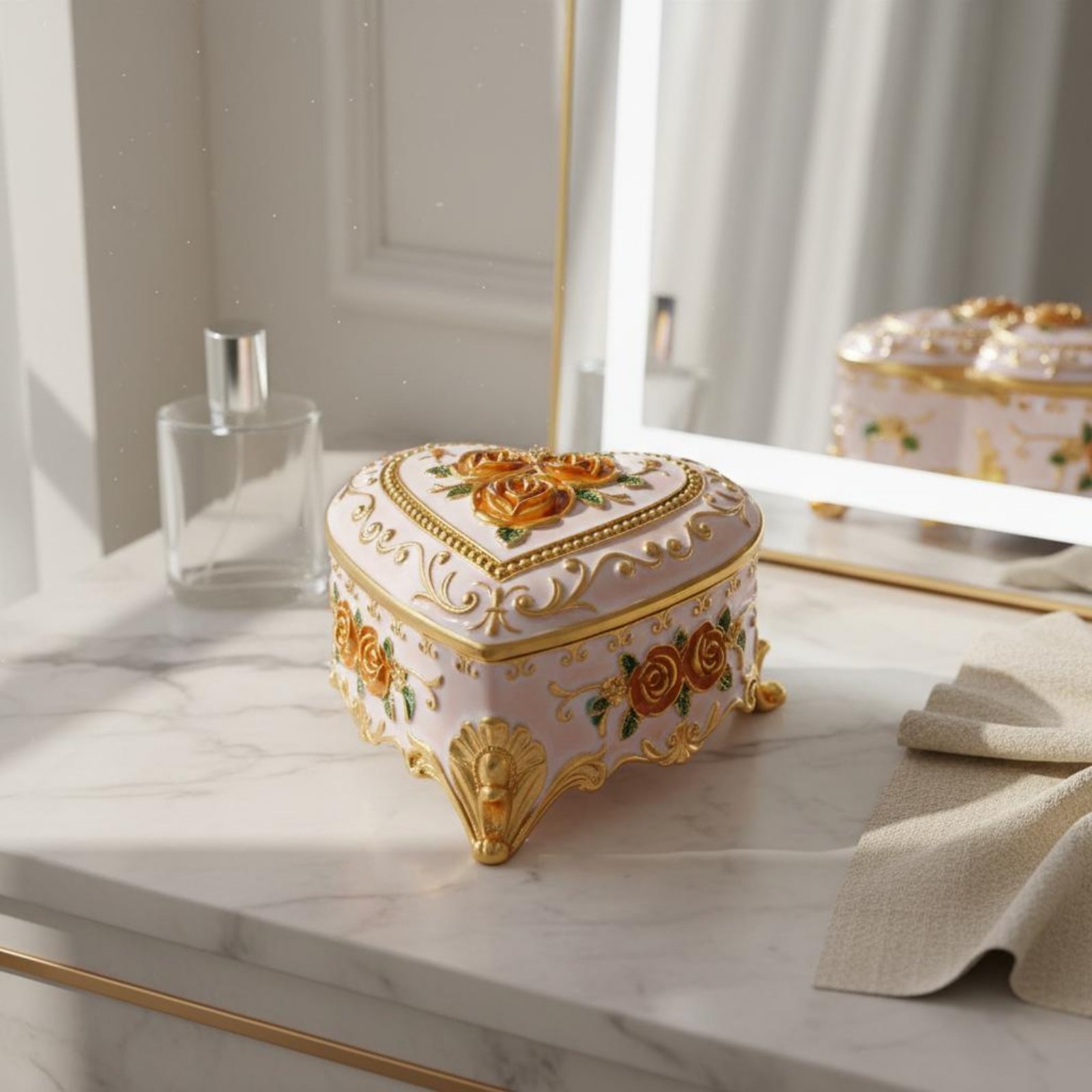 Floral Pattern Jewelry Box Ena - Velvet Jewelry Box บทวิจารณ์และราคา