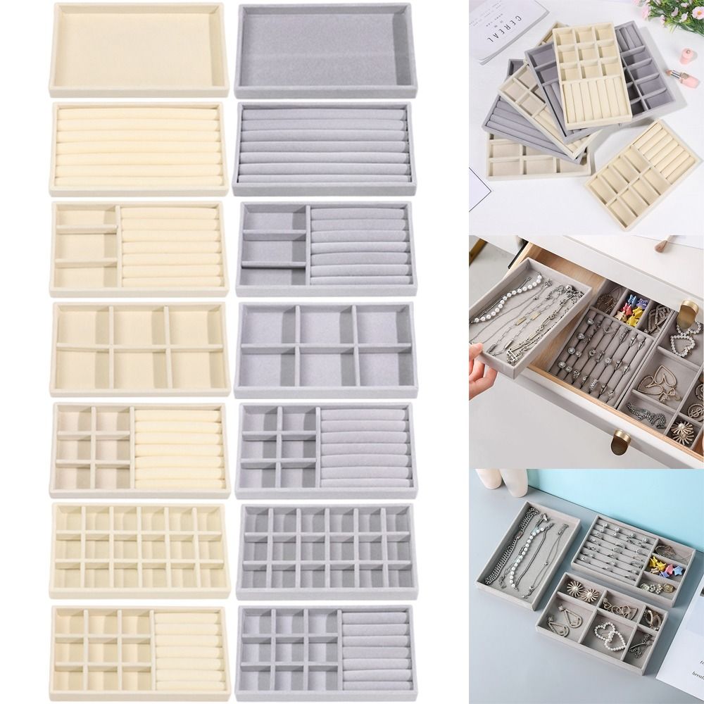 Organizer Box Stackable Velvet - Velvet Jewelry Box บทวิจารณ์และราคา