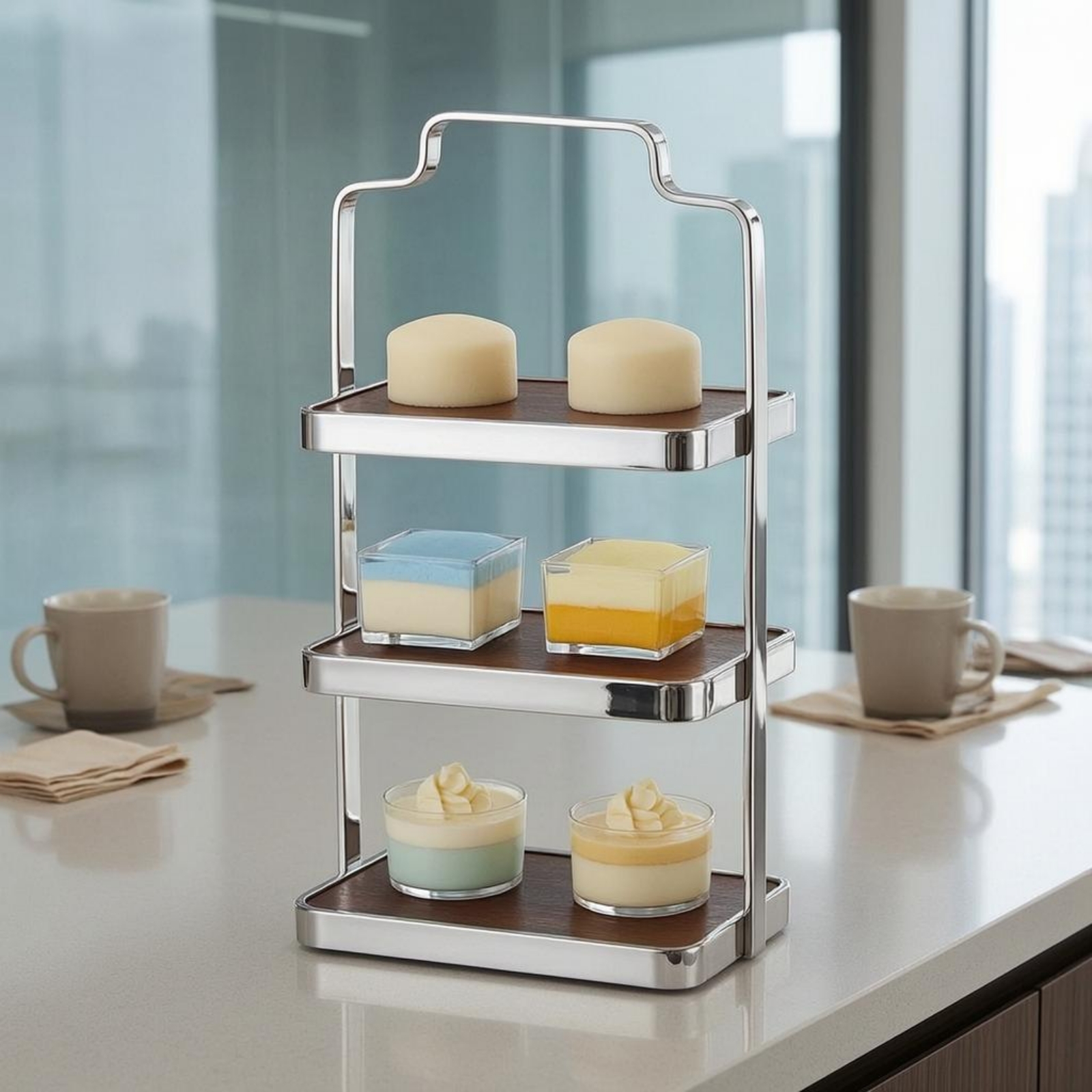 Three-Tier Dessert Stand Stabl - Wooden Serving Tray บทวิจารณ์และราคา